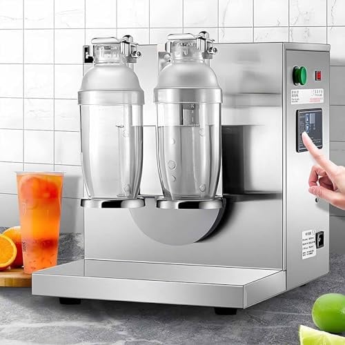 LSBHPPD 120W Electric Milk Tea Shaker, Electric Bubble Tea Shaking Machine, Double Frame Bubble Boba Shaker Machine with 2X 1000 ML PC Cups for Tea, Juice, Coffee, Wine