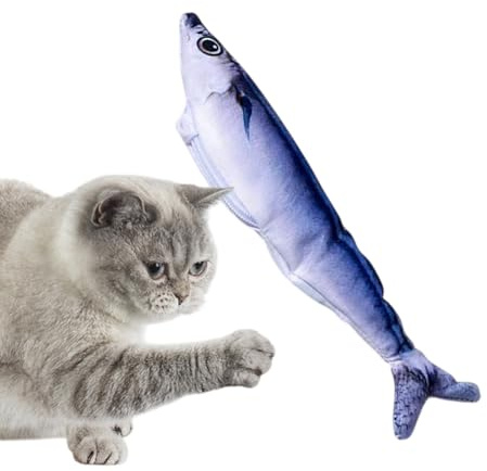 xowwyue Flopping Fish Katzenspielzeug, beweglicher Fisch, Katzenspielzeug, 150 mAh, interaktive, automatische elektrische Bereicherung für Langeweile, Training, Spielen, Zuhause, Innen- und