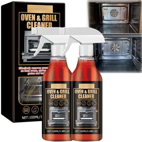 2 Stück Backofen & Grillreiniger Extra Stark,Backofenreiniger Spray & Oven Cleaner Heavy Duty,Kraftvoller Grill und Backofen Cleaner,Grill & Ofen Clean Krustenlöser,Entfernt hartnäckige Verkrustungen