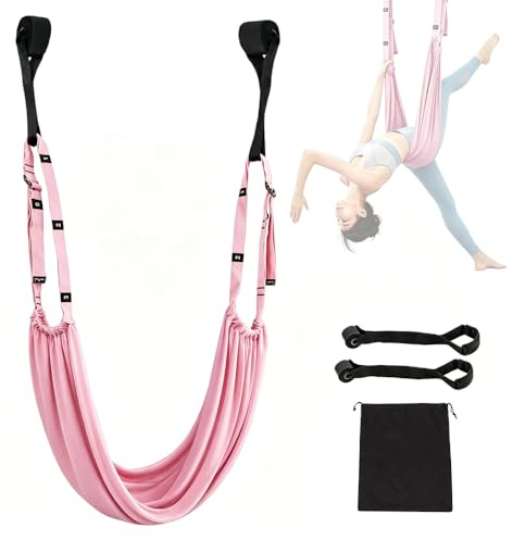 WDKXCN Yoga Swing, Adjustable Yoga Strap, Fitness Stretching Strap, Dance Lower Waist Training, Gym Equipment for Rehab, Pilates Ballet, Muscle Exercise, Splits and Gymnastics, Purple