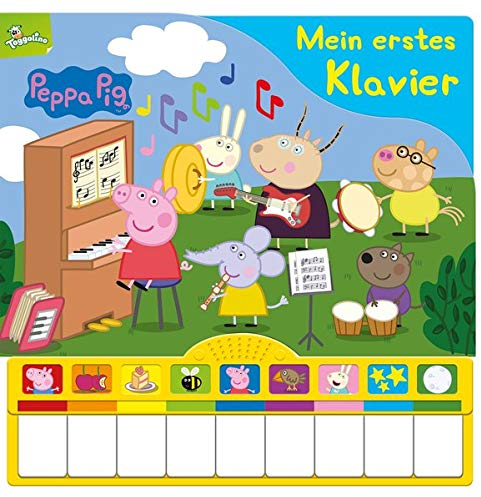 Peppa Pig: Mein erstes Klavier - Kinderbuch mit Klaviertastatur, 9 Kinderlieder, Vor- und Nachspielfunktion - Pappbilderbuch ab 3 Jahren