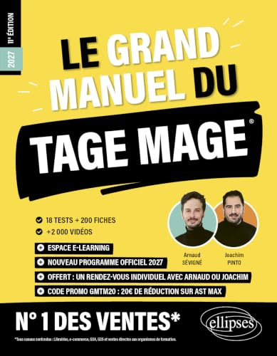 Le Grand Manuel du TAGE MAGE: 18 tests, 200 fiches, 2000 vidéos
