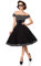 Belsira Schulterfreies Swing-Kleid Frauen Mittellanges Kleid schwarz/wei? S