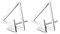 Helen de Lete Ohrstecker, Design im Doppel-Dreieck, 925er-Sterlingsilber, minimalistischer Look