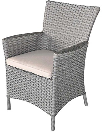 Dehner Geflechtsessel Salzburg, ca. 89 x 62 x 63 cm, inkl. Sitzpolster, Polyester/Polyrattan, grau