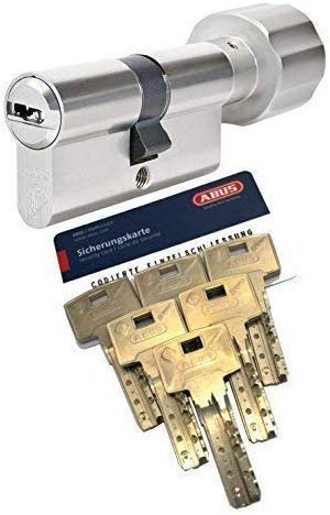 ABUS Bravus.4000 BZD Knaufzylinder mit 6 Schlüssel, Länge (a/b) 45/K50mm (cm=95mm) K=Knaufseite, nach DIN EN1303, Angriffswiderstandsklasse D, RC2/RC3 Level geeignet