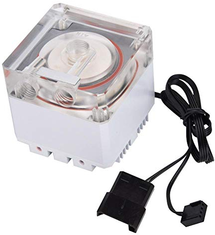 Richer-R Pompe Watercooling, CPU Pompe de Refroidissement à Eau 3000RPM 800L / H Ultra silencieuse 13.5 V Filetage de vis G1 / 4 système de Refroidissement PC(Blanc)