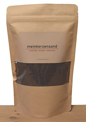 KERZENSAND Wachsgranulat 400g inkl. 3 Dochte - Palmwachs Kerzengranulat - universal einsetzbar - kreativ - vielseitig - dekorativ - Farbe: Braun