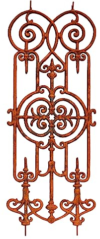 aubaho Gitter Zaun Balkongitter Treppe Balkon Geländer Eisen Rost Antik-Stil Rankhilfe Rankgitter Garten