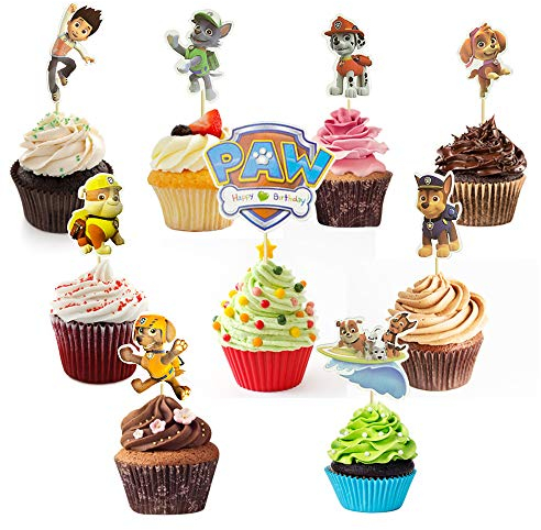 CODIRATO 45 PCS Cupcake Toppers, Cupcake Picks Palillos de Magdalena con Palillo de Madera Topper de Tarta para Suministros de DIY Decoración de Magdalenas