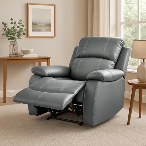 Bravich Luxuriöses manuelles Liegesofa aus Lederfaserstoff, Wohnzimmermöbel, Loungesessel, Sofa-Set für ultimativen Komfort und Eleganz, Einzelsitzer-Sofa für Zuhause (90 x 75 x 100 cm)