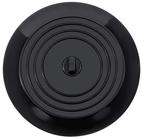 Bouchons pour Baignoire Silicone Bouchon d'évier Bouchon evier de cuisine 15,3 CM de diamètre pour Les Cuisines, Salles de Bains et Blanchisseries Bouchon de Vidange Universels Bouchon(1 pcs, Noir)