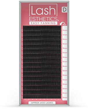 Lash Esthetics® Easy Fanning Eyelash Extensions – Russian Individual Volume Lashes for Professionals | D Curl 0.03 0.05 0.07mm | Soft Silky False Eyelashes | 16 Lines Mixed Lengths