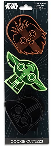 Star Wars Cookie Cutter Set for Kitchen - Featuring Chewbacca, Yoda and Darth Vader Cookie Cutters
