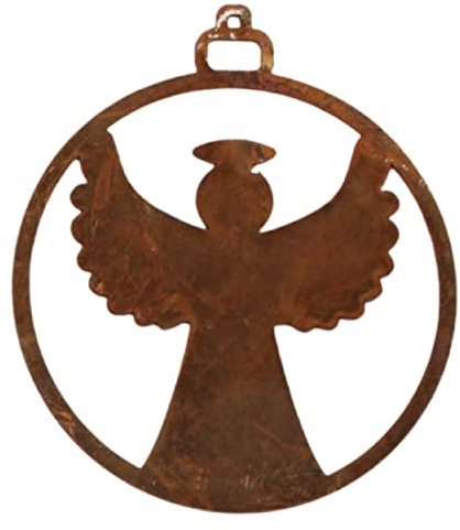 Rostikal Engel Figur 7 cm Rost Geschenkanhänger Edelrost Christbaumschmuck Fensterdeko hängend