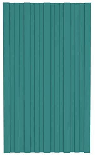 vidaXL 36x Panel para Tejado Plancha Lámina de Techo para Garaje Caseta Placa Cobertizos Establos Casas Móviles Acero Galvanizado Verde 80x45 cm