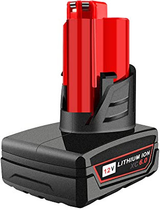 aunstarwei 12V 6.0Ah Lithium-ion Battery Compatible with Milwaukee M12 48-11-2411 48-11-2440 48-11-2402 M12 XC Cordless Tools M12FCOT-0 M12JS-0 C12MT-0 C12RT-0 C12HZ-0 M12SL-0 M12TLED-0 C12PN-0