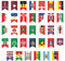 1 pcs World Cup Swallowtail Flag pulling, football match decoration, World Cup fabric football Colorful flags, double-sided banner, party decorations, suitable for gardens and sports clubs