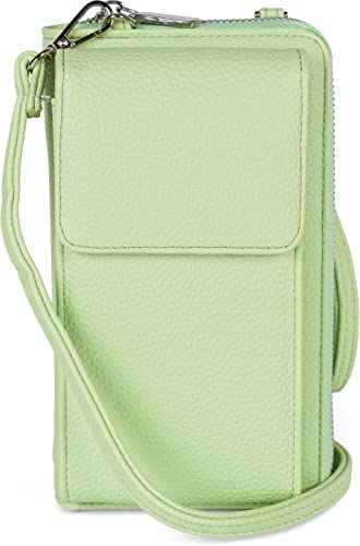 styleBREAKER Damen Mini Bag Geldbörse mit Handy Fach und RFID Schutz, Umhängetasche, Handytasche, Crossbag 02012362, Farbe:Hellgrün