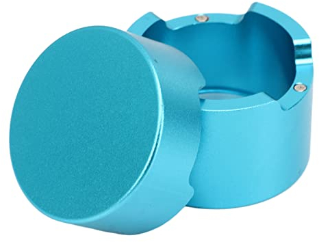 Hosi Pool-Kreidebox, Runder Handlicher Billard-Kreidehalter aus Aluminiumlegierung, Leicht zu Tragen (Blau)