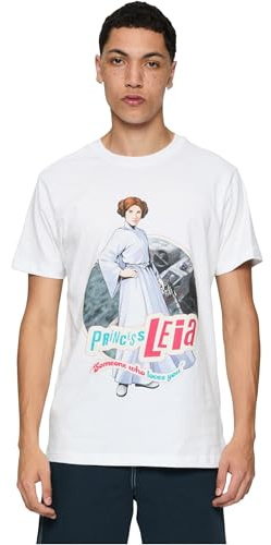 Merchcode Herren Mc859-star Wars Leia Logo Tee T-Shirt, Weiß, M EU