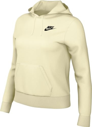 Nike Hooded Long Sleeve Top W NSW Club FLC STD Po HDY, Coconut Milk/Black, DQ5793-113, XS