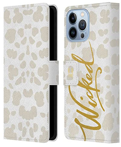 Head Case Designs Malvado Gran como Oro Carcasa de Cuero Tipo Libro Compatible con Apple iPhone 13 Pro MAX