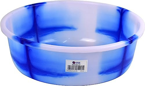 Tie-Dye Colour Plastic Round Wash Basin (Blue, 5L 12 Approx)