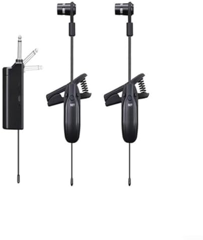 Lioaeust Drahtloser Saxophon-Sender Empfänger, Saxophon Mikrofon 2 Empfänger 1 Sendersystem Für Saxophon Trompete 6,35 mm Stecker (B)