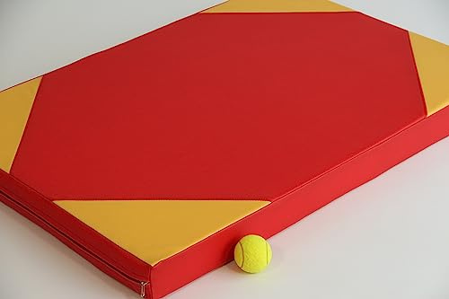 RoniKids Turnmatte 100 x 70 x 8 cm Sportmatte Weichbodenmatte Gymnastikmatte Spielmatte für Kinderzimmer (Rot)