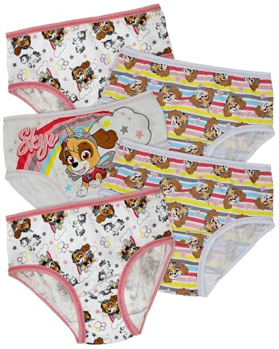 PAW PATROL 5er-Pack Mädchen Slips aus 100% Baumwolle - Skye & Unicorns