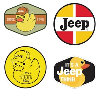 Jeep Vinyl-Aufkleber mit Enten-Logo und Jeep Corners Logo, 4 Stück