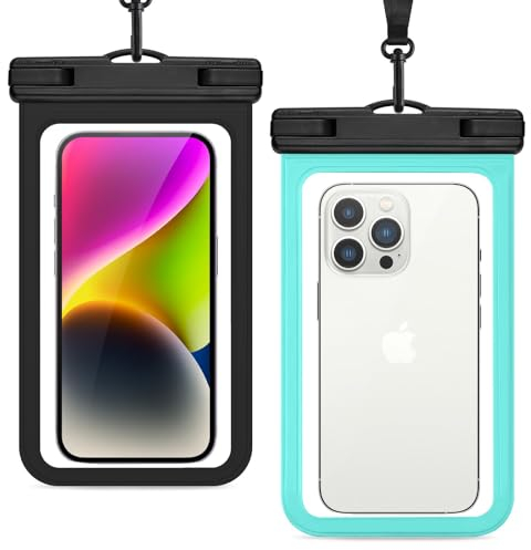 Razobws 2 Stück wasserdichte Handyhülle, IPX8 Reise Gadgets und Urlaub Must Haves, Wasserfeste Wasserdichter Beutel für Travel Schwimmen, Wasserdicht für Galaxy iPhone 15 14 13 12 11 Pro Max
