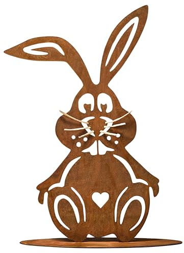 Rostikal® Osterhase Gartendeko Rost 22 x 15,5 cm – Frühling Dekoration für Garten & Wohnzimmer, Vintage Deko für Ostern, Stilvolle Metallkunst aus Deutschland