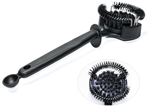 ELESTAB 54mm Espresso Cleaning Brush - Espresso Machine Group Head Cleaning Brush - Detachable 360° Nylon Cleaning Bristle Tools for Espresso Coffee Machine 54mm Portafilter Shower Screen, Black