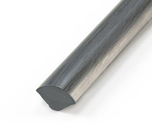 30m DQ-PP PVC VIERTELSTAB | Grau | 13mm x 13mm | 12 x 2,5m | Kunstoff Winkelprofil