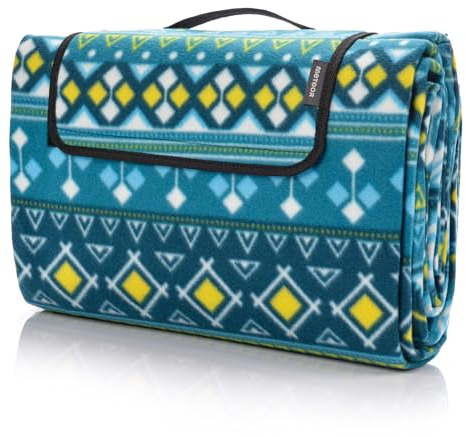 meteor Extra Large Picknickdecke mit wasserdichter Unterseite XXL sanddichte campingdecke Outdoor stranddecke tolle Picknick-Matte groß Thermo isoliert Camping-Decke für Park Garten Strand