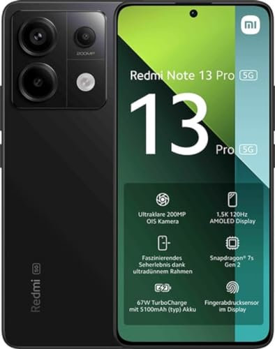 Redmi Note 13 Pro 5G Midnight Black 8GB RAM 256GB ROM (Reacondicionado)