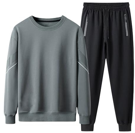 Completo Uomo Sportivo 2 Pezzi Soft Hoodies Felpa Set Maniche Lunghe Felpa Con Cerniera E Jogging Pantaloni Suit Felpata Taglie Forti Tute Da Ginnastica Uomo Completo Palestra Tuta Sportiva Invernale
