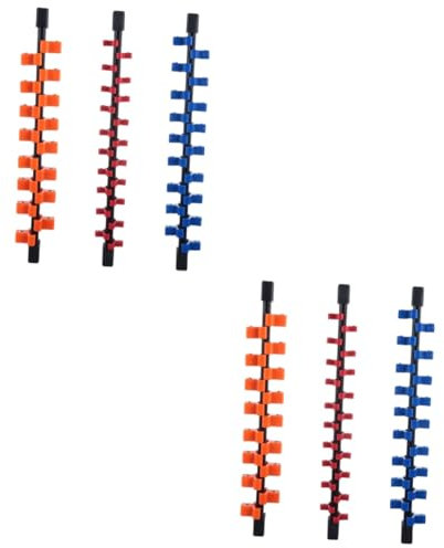 NIYANGLE 2 Ensembles Porte-douille Rack De Douilles 1/4.360mm Plateau Organisateur Pour Prise Rangement Douille Coffret Douille Treteaux Reglables Organisateur De Prise Métal 3 Pièces * 2