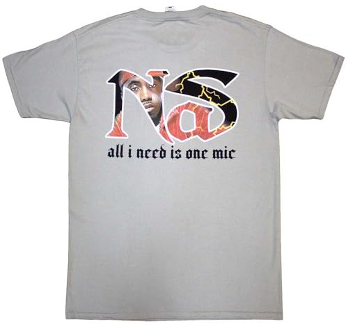 Rock Off officially licensed products NAS All I Need is One Mic T Shirt M Grey