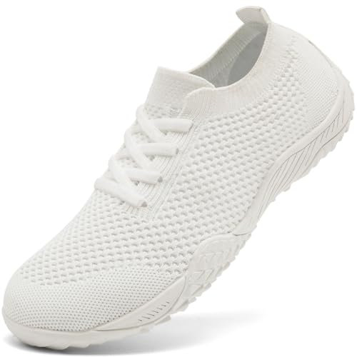 Basket Femme Chaussures Minimalistes Confortable Sneakers Blanc Chaussures Pieds Nus Breathable Barefoot Basket Running Trail Femme Fitness Legere 42