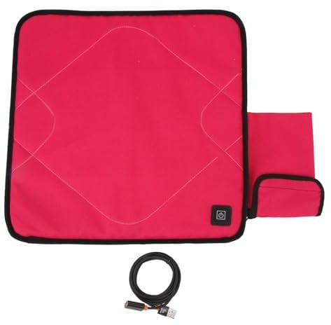 Segrehy Heated Chair Pad, Heated Seat Cushion Heated Seats Outdoor Sports Portable 3 Level Temperature Control Warm Cozy Washable USB Office Seat Cushion for Outdoor Stadium, Camping, Home