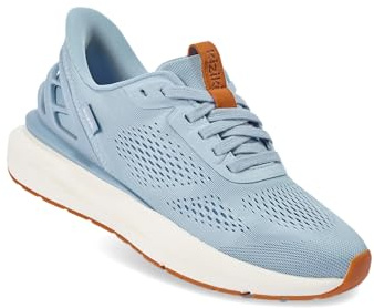 Kizik Slip On Sneakers: Athens 2 - Comfortable All-Day Wear, Hands Free Convenience, Breathable Mesh Top, Womens Walking Shoes with Arch Support - Womens Regular Width, Soft Chambray, 5 UK
