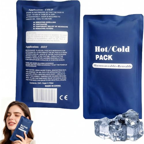 2 Stück Kühlpads zum Knicken, 13 x 23cm Sofort Kältekompresse für Erste Hilfe, Kühlpack für Verletzungen und Schwellungen,Wiederverwendbar Praktische Kühlpacks, Kühlakkus Gel für Weisheitszahn,Fieber
