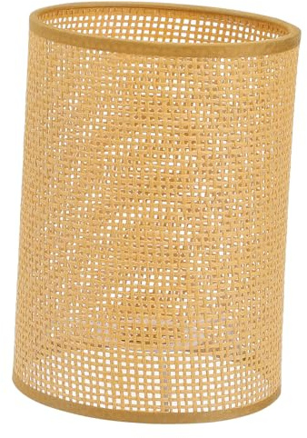 QUMIIRITY Gewebter Lampenschirm aus Rattan und Metall für Tisch und Stehlampen Sanftes Licht und Rustikales Design für Schlafzimmer und Wohnzimmer