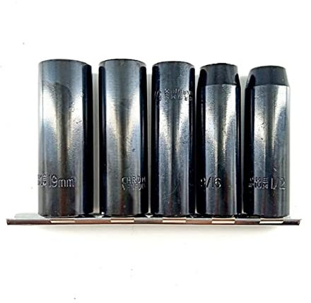 NSNGPAFACZ 5pcs 1 / 2in Drive Drive Impact Douille Ensemble Set Haute résistance Manganèse Phosphate Surface Pousquet Pneumatique Sactes Pneumatiques mandrin