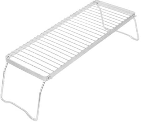 Alipis Outdoor Camping Barbecue Rack Stainless Steel Grate Portable Folding Grill Rack for Campfire Cooking and Picnic Lightweight Stove Head Frame