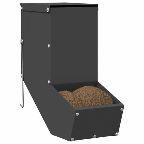 vidaXL Kaninchenfütterer Schwarz 12,5 x 26 x 28,5 cm, Garage, rechteckig, Moderne Designelemente, clevere Räume und praktische Anordnung für zeitgemäße Wohnungen