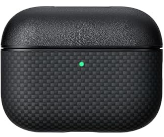 pitaka Aramidfaser Schutzhülle für AirPods Pro 3 2025 Schwarz | Magsafe-kompatibel Rundumschutz Stoßfest Kratzfest Leicht Präzise Passform für Alltag Reisen und Business